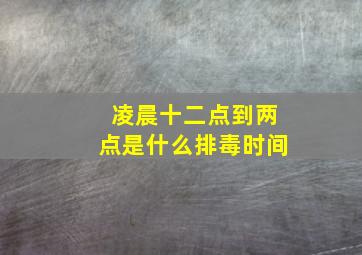 凌晨十二点到两点是什么排毒时间