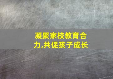 凝聚家校教育合力,共促孩子成长