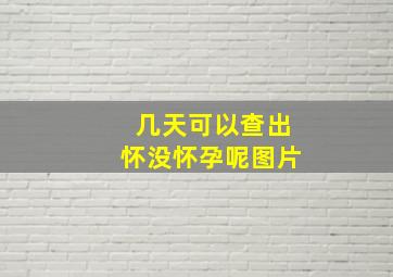 几天可以查出怀没怀孕呢图片