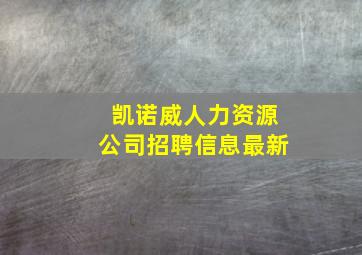 凯诺威人力资源公司招聘信息最新