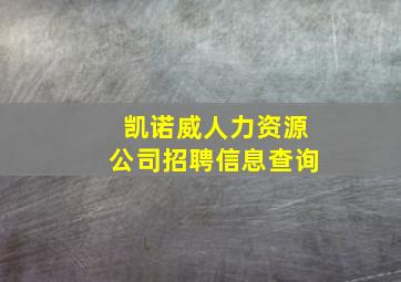 凯诺威人力资源公司招聘信息查询