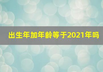 出生年加年龄等于2021年吗