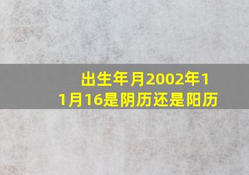 出生年月2002年11月16是阴历还是阳历