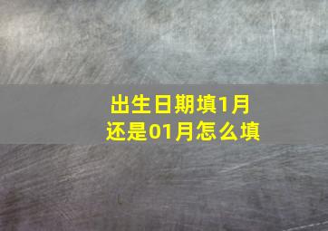 出生日期填1月还是01月怎么填