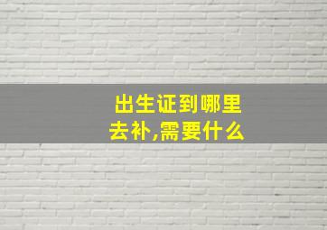 出生证到哪里去补,需要什么