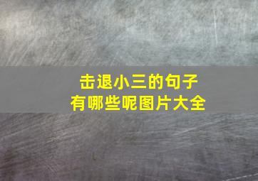 击退小三的句子有哪些呢图片大全