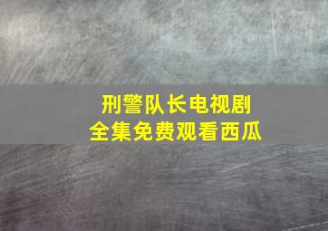 刑警队长电视剧全集免费观看西瓜