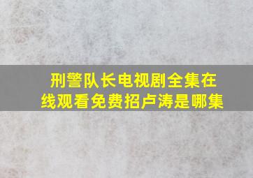 刑警队长电视剧全集在线观看免费招卢涛是哪集