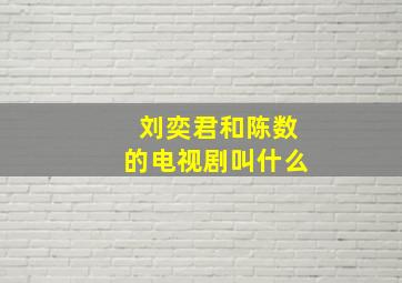 刘奕君和陈数的电视剧叫什么