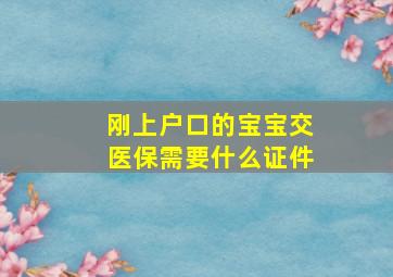 刚上户口的宝宝交医保需要什么证件