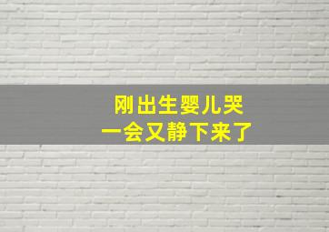 刚出生婴儿哭一会又静下来了