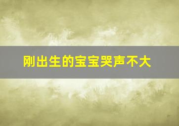 刚出生的宝宝哭声不大