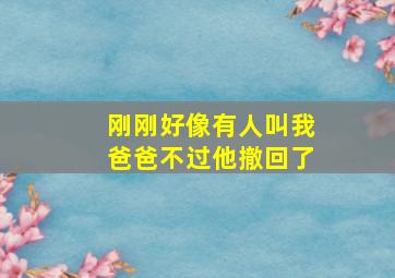 刚刚好像有人叫我爸爸不过他撤回了