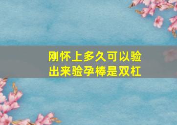 刚怀上多久可以验出来验孕棒是双杠