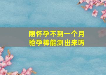 刚怀孕不到一个月验孕棒能测出来吗