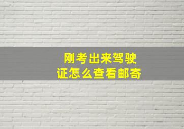 刚考出来驾驶证怎么查看邮寄