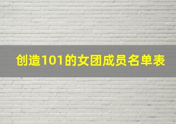 创造101的女团成员名单表