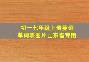 初一七年级上册英语单词表图片山东省专用