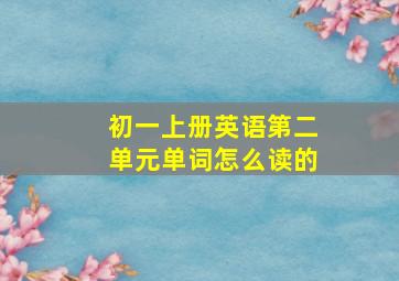 初一上册英语第二单元单词怎么读的