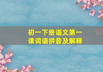 初一下册语文第一课词语拼音及解释