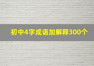 初中4字成语加解释300个