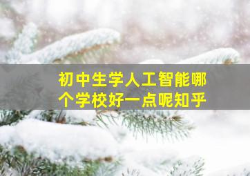 初中生学人工智能哪个学校好一点呢知乎