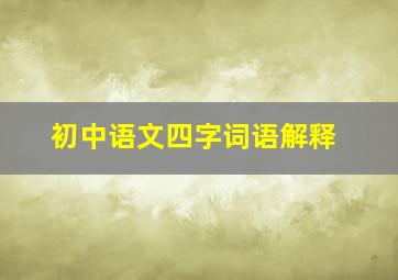 初中语文四字词语解释