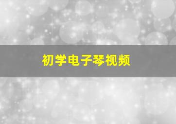 初学电子琴视频