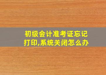 初级会计准考证忘记打印,系统关闭怎么办