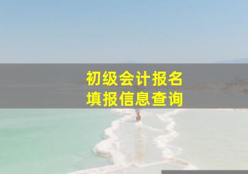 初级会计报名填报信息查询