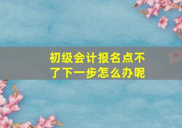 初级会计报名点不了下一步怎么办呢