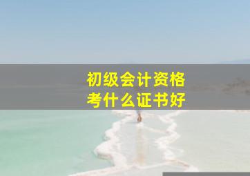 初级会计资格考什么证书好