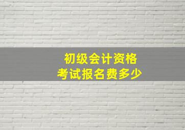 初级会计资格考试报名费多少