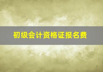 初级会计资格证报名费