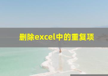 删除excel中的重复项