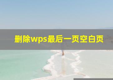 删除wps最后一页空白页