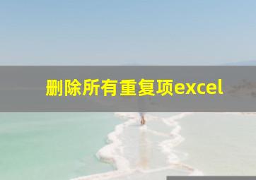 删除所有重复项excel