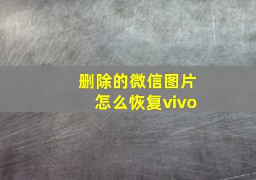 删除的微信图片怎么恢复vivo