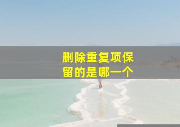 删除重复项保留的是哪一个