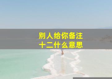 别人给你备注十二什么意思