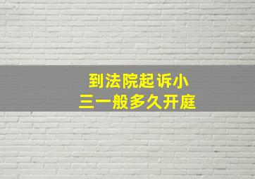 到法院起诉小三一般多久开庭