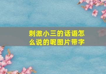 刺激小三的话语怎么说的呢图片带字