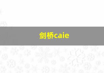 剑桥caie