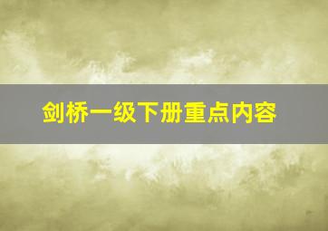 剑桥一级下册重点内容