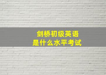 剑桥初级英语是什么水平考试