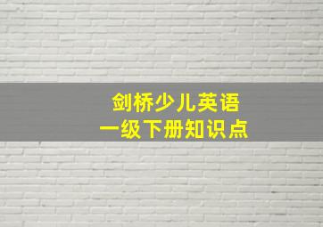 剑桥少儿英语一级下册知识点