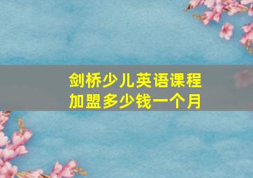 剑桥少儿英语课程加盟多少钱一个月