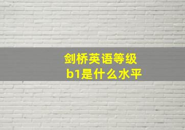 剑桥英语等级b1是什么水平