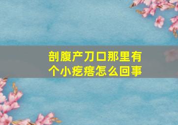 剖腹产刀口那里有个小疙瘩怎么回事