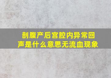 剖腹产后宫腔内异常回声是什么意思无流血现象